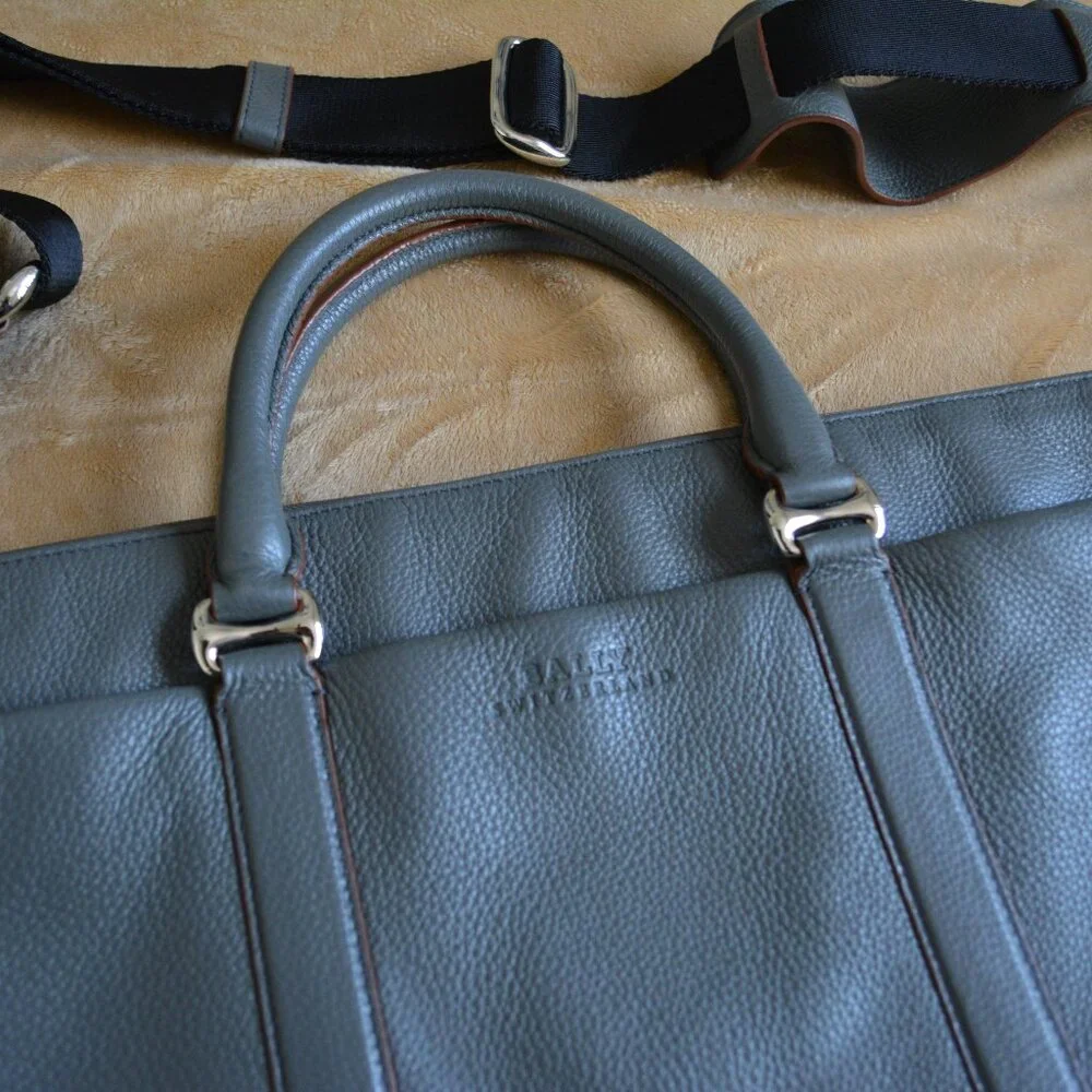 BALLY SWITZERLAND Grey Leather brieface, Messenger / Laptop bag, like new